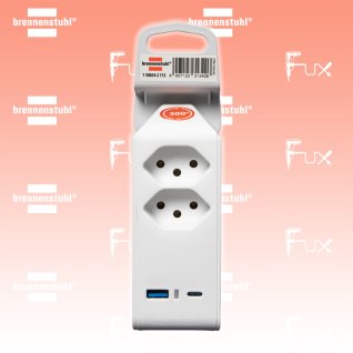 Brennenstuhl cleverLINE Abzweigstecker 2-fach weiss mit USB Typ-A und USB Typ-C