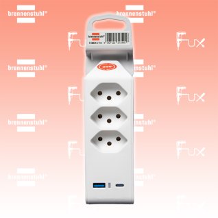 Brennenstuhl cleverLINE Abzweigstecker 3-fach weiss mit USB Typ-A und USB Typ-C