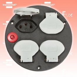 Steckdoseneinsatz-Montageplatte 4-fach IP20 mit Deckel